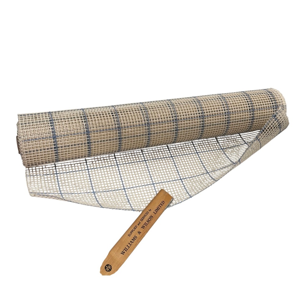 Rug Hooking Mesh Canvas Roll Beige Blue Approx 14ft x 2ft